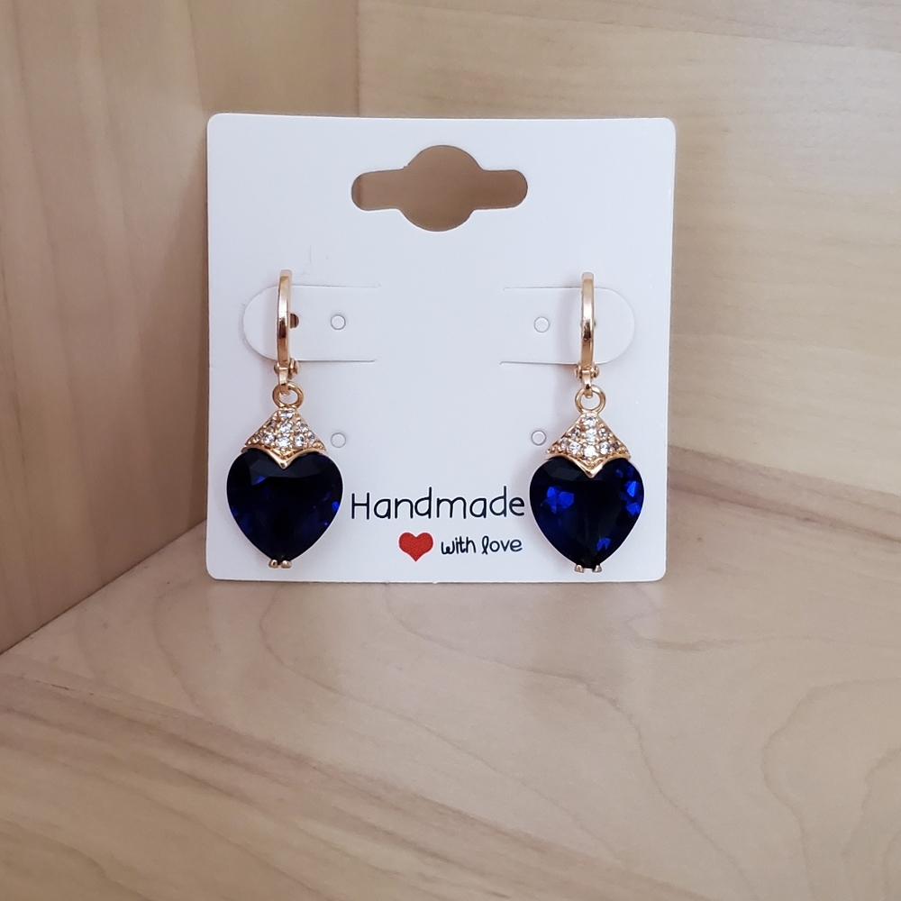 Sapphire Heart Earrings